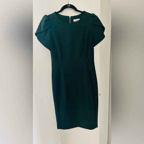Calvin Klein Green Dress Short Sleeve Size 10 - Picture 4 of 4
